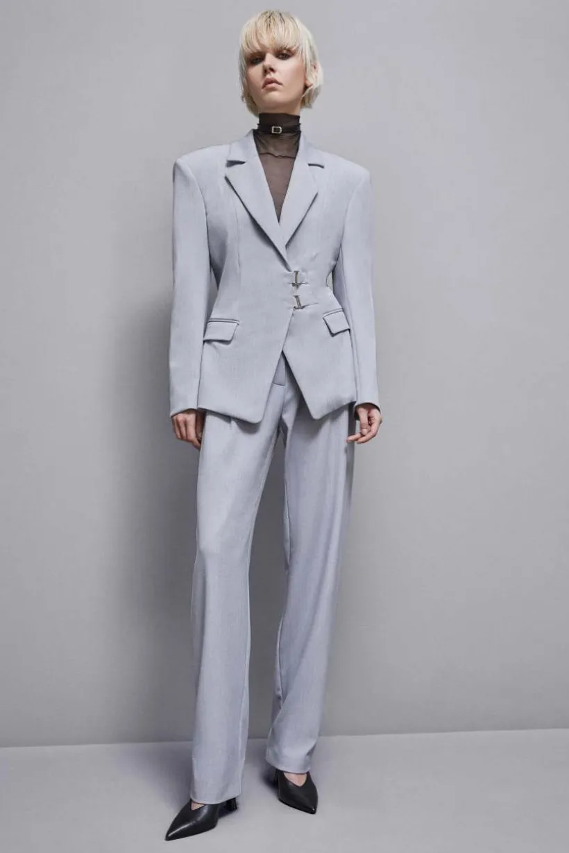 Giacca con ganci in viscosa stretch