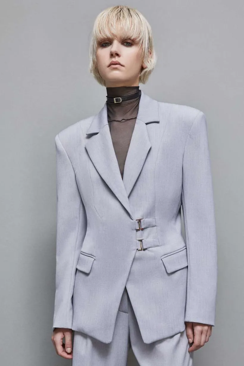 Giacca con ganci in viscosa stretch