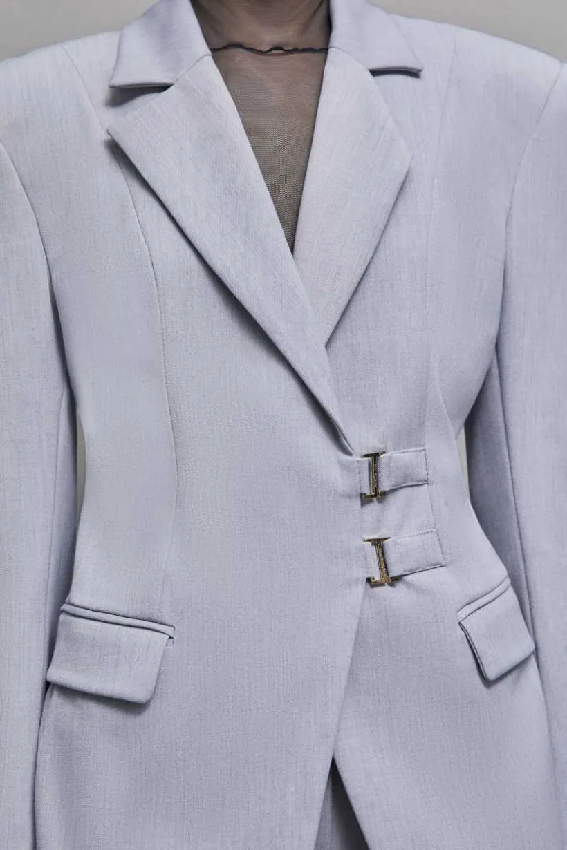 Giacca con ganci in viscosa stretch