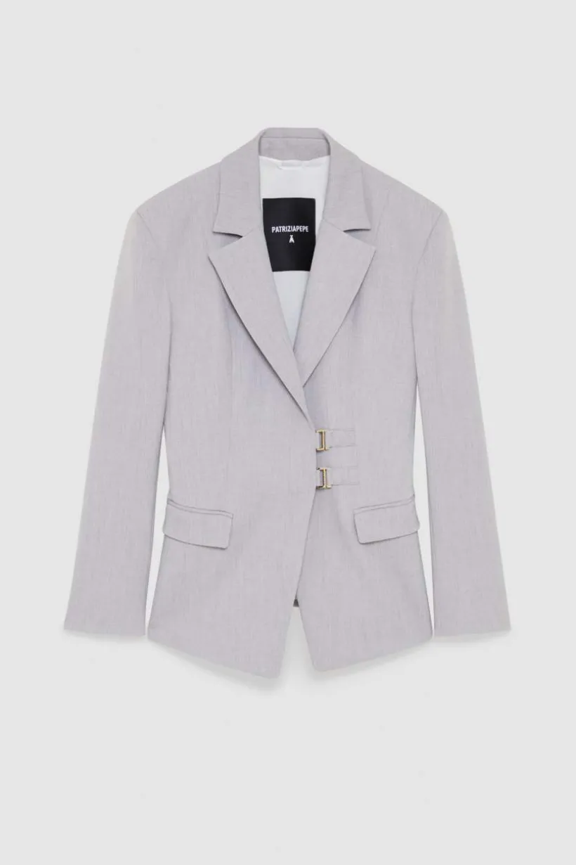Giacca con ganci in viscosa stretch