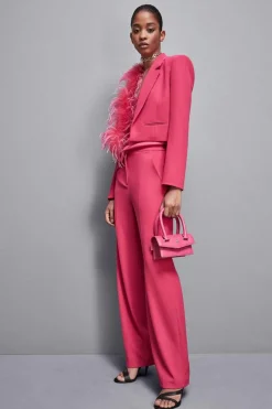 Giacca con piuma in tessuto stretch