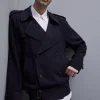 Giacca corta effetto trench in twill di viscosa