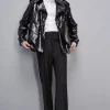 Giacca corta effetto trench in paillettes