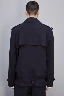 Giacca corta effetto trench in twill di viscosa