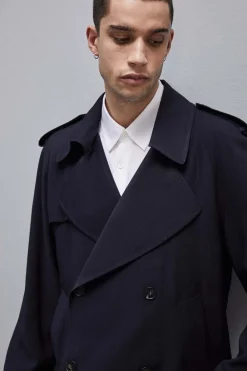 Giacca corta effetto trench in twill di viscosa