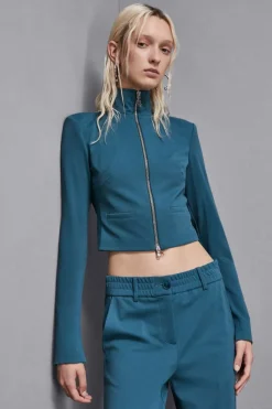 Giacca cropped a collo alto