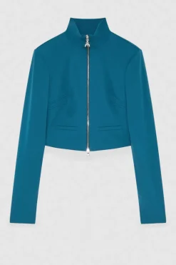 Giacca cropped a collo alto