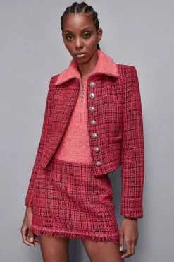 Giacca girocollo in tweed