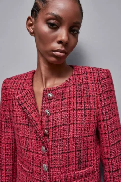 Giacca girocollo in tweed