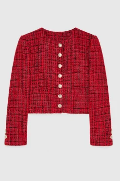 Giacca girocollo in tweed