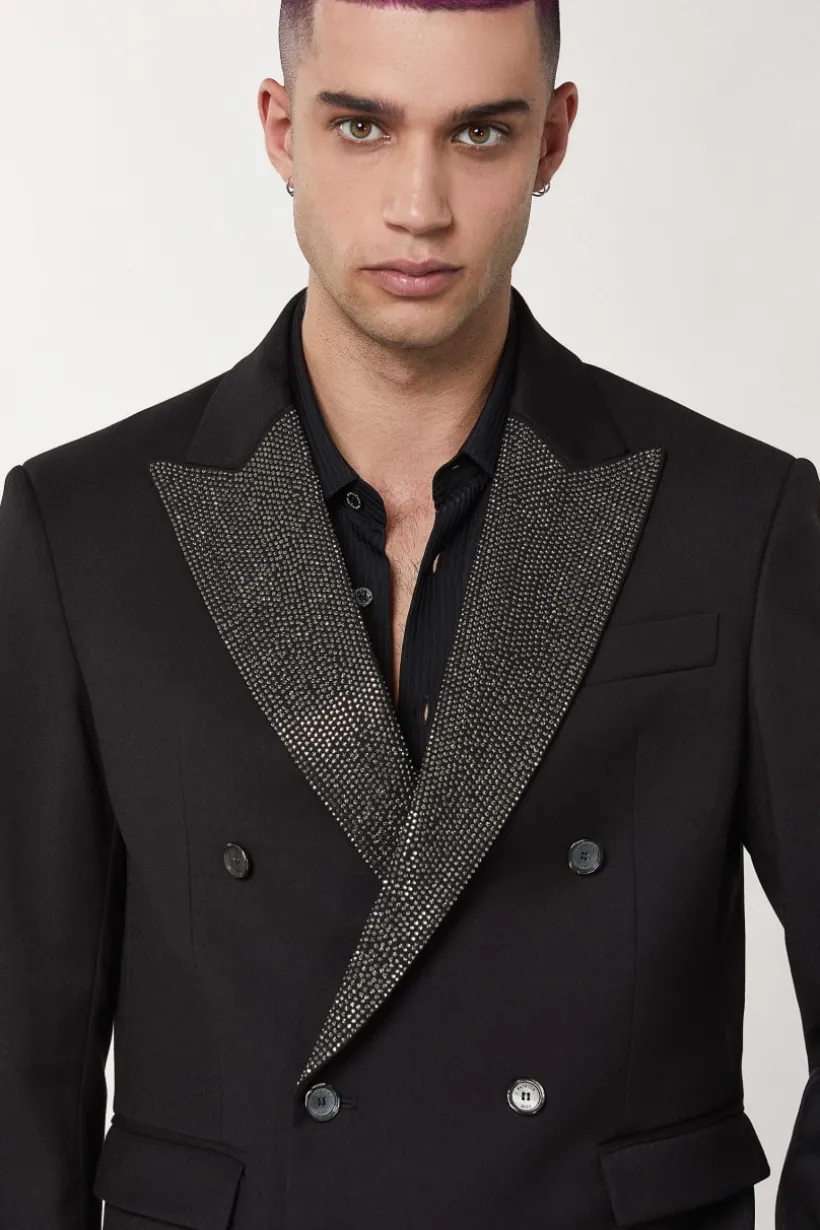 Giacca in flanella e strass
