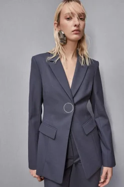 Giacca in gabardina di lana stretch