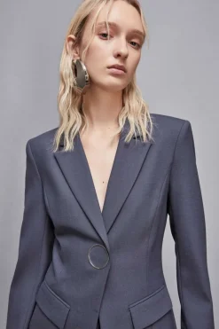 Giacca in gabardina di lana stretch