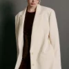 Giacca over due bottoni in twill