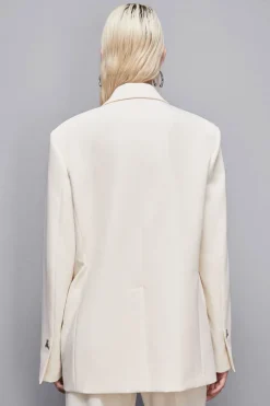 Giacca over due bottoni in twill