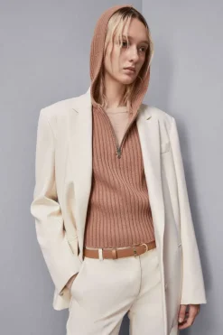 Gilet a coste con zip