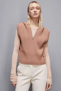 Gilet a coste con zip
