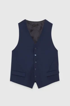 gilet in fresco di lana stretch