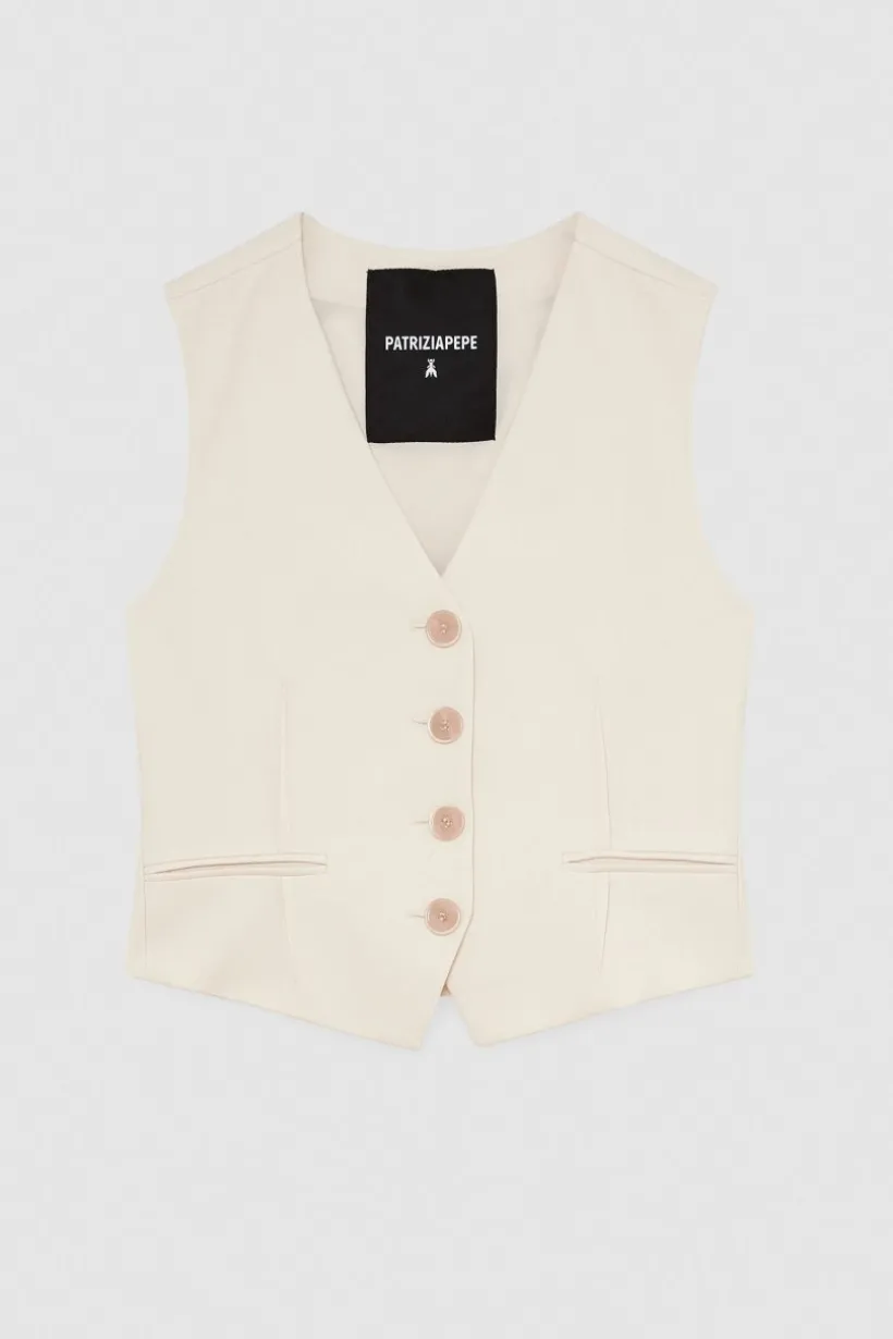 Gilet in twill stretch