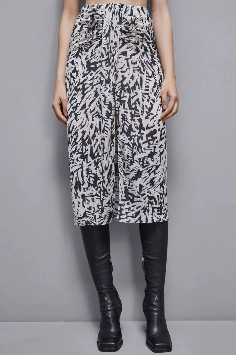 Gonna con drappeggio in georgette