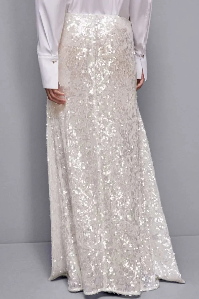 Gonna con paillettes in tulle