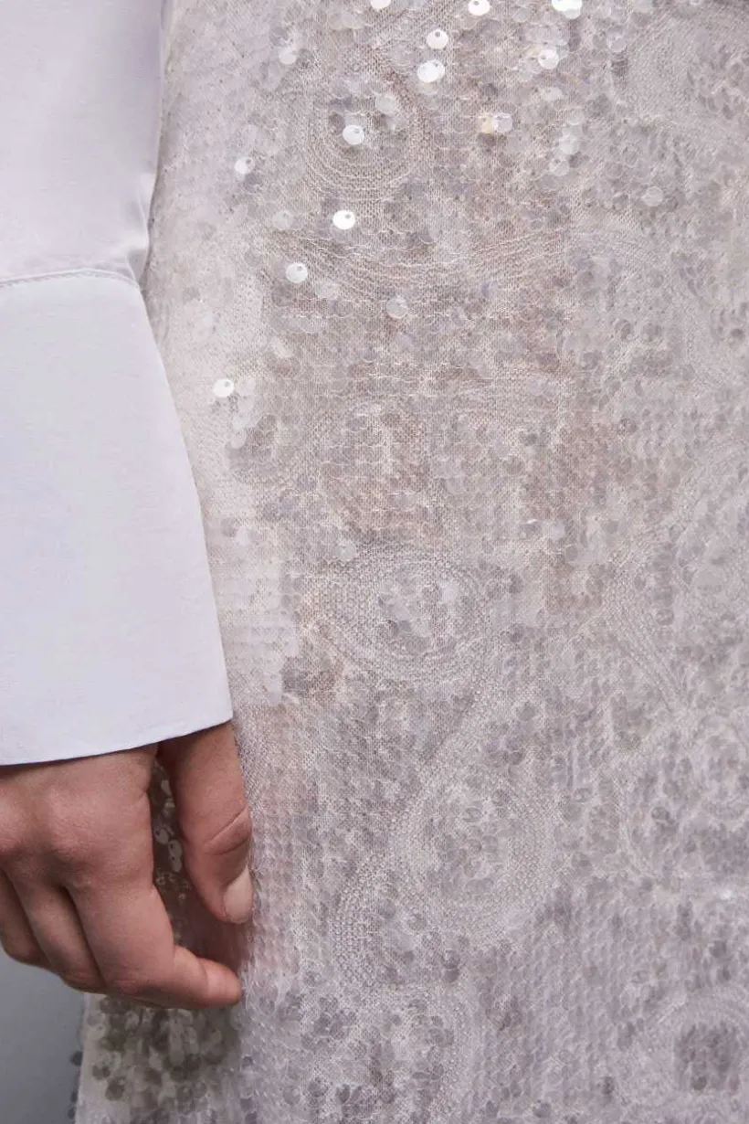 Gonna con paillettes in tulle