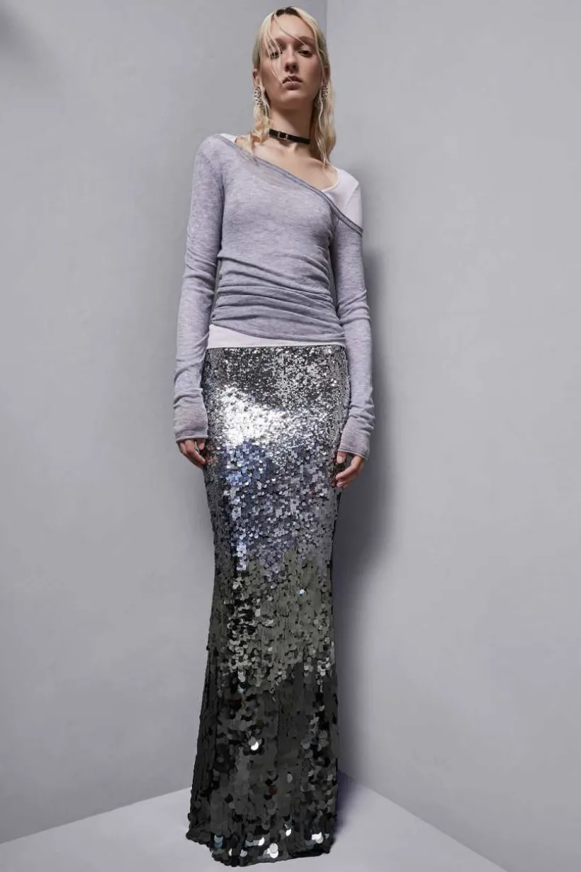 Gonna in tulle con paillettes