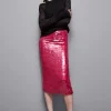 Gonna in tulle stretch con paillettes