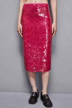 Gonna in tulle stretch con paillettes