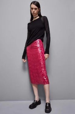Gonna in tulle stretch con paillettes