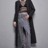 Gonna lunga in jeans grigio
