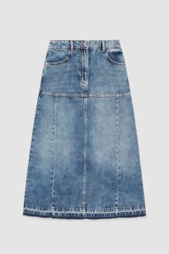 Gonna midi in jeans blu