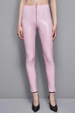 Leggings a vita alta in ecopelle