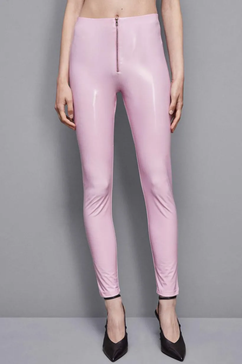 Leggings a vita alta in ecopelle