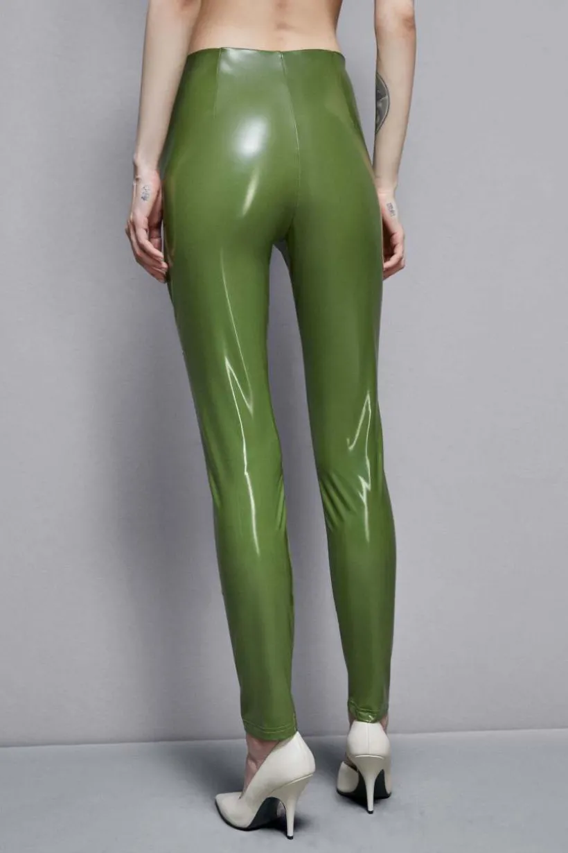Leggings a vita alta in ecopelle