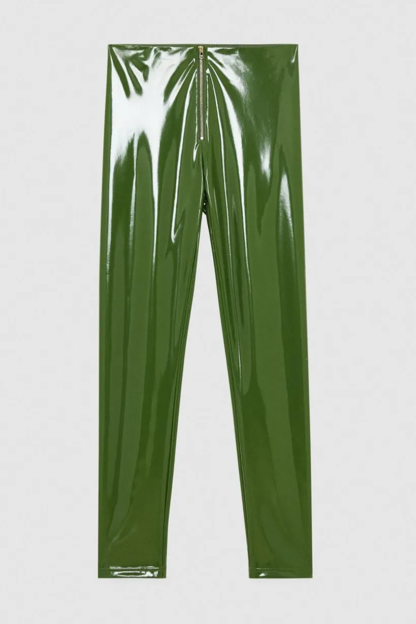 Leggings a vita alta in ecopelle