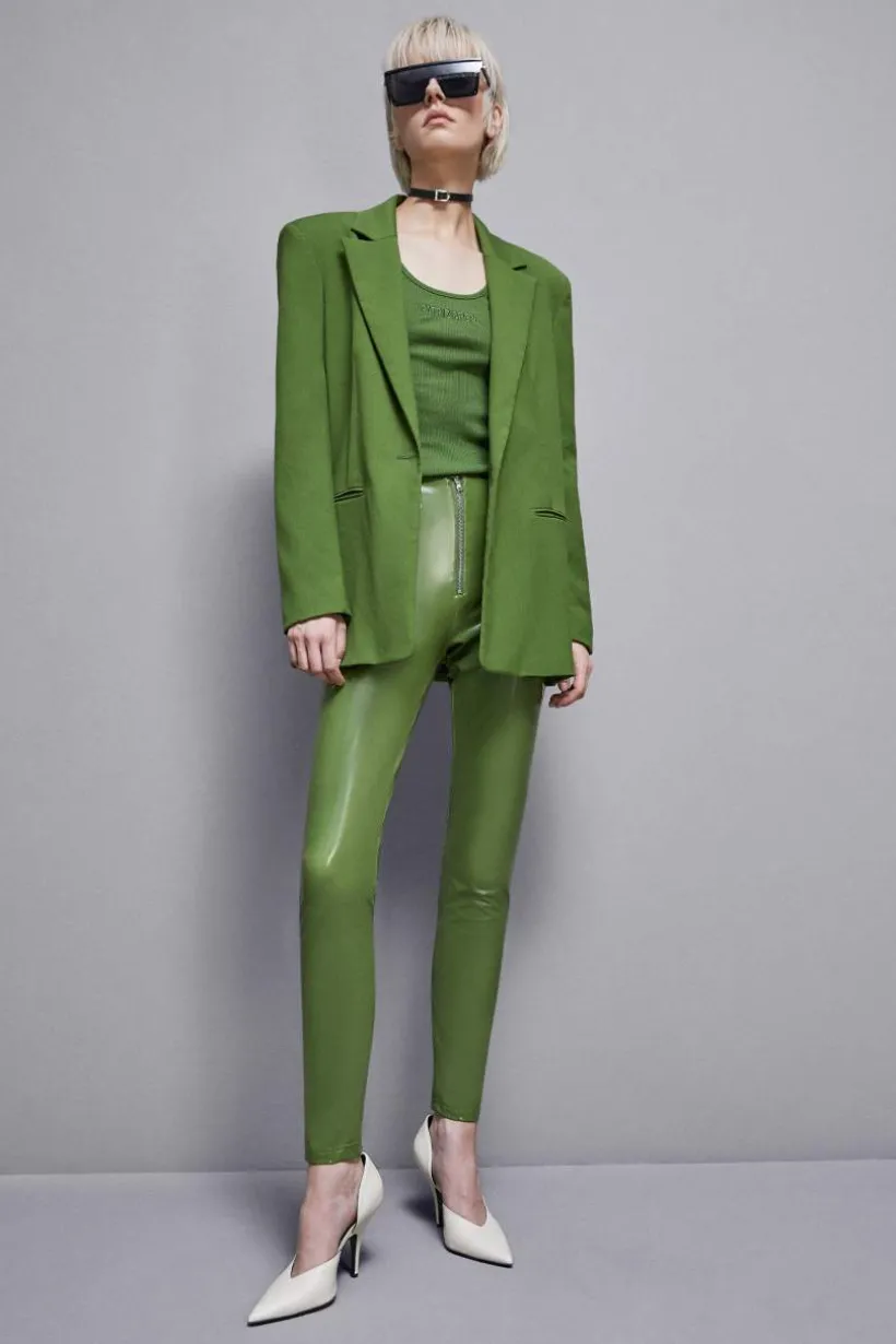 Leggings a vita alta in ecopelle