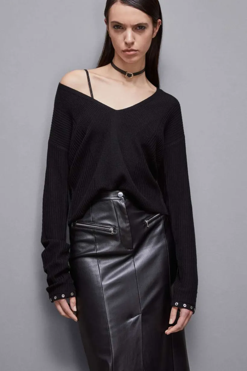 Maglia a costine in lana Essential