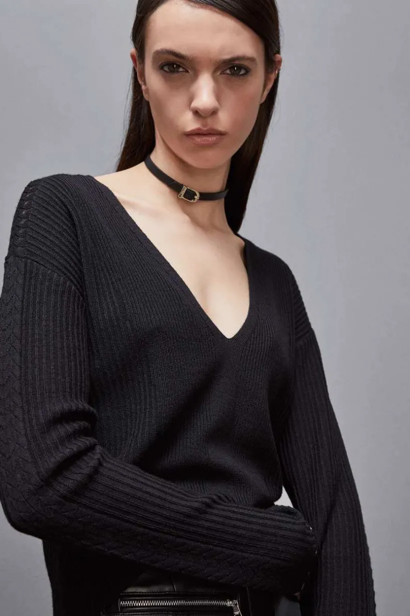 Maglia a costine in lana Essential