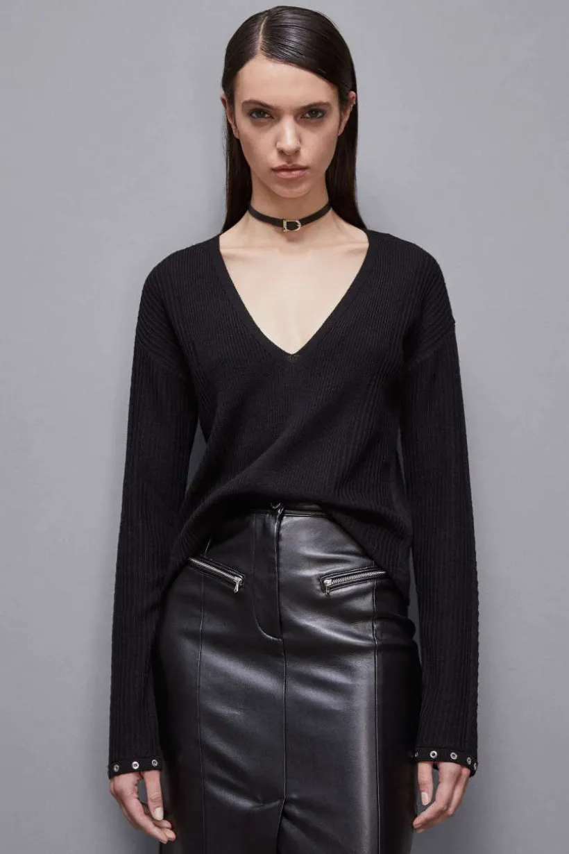 Maglia a costine in lana Essential