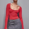Maglia a costine in misto viscosa