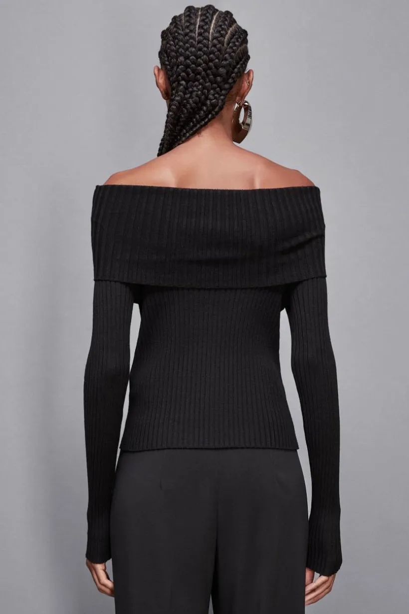 Maglia a costine in misto viscosa Essential