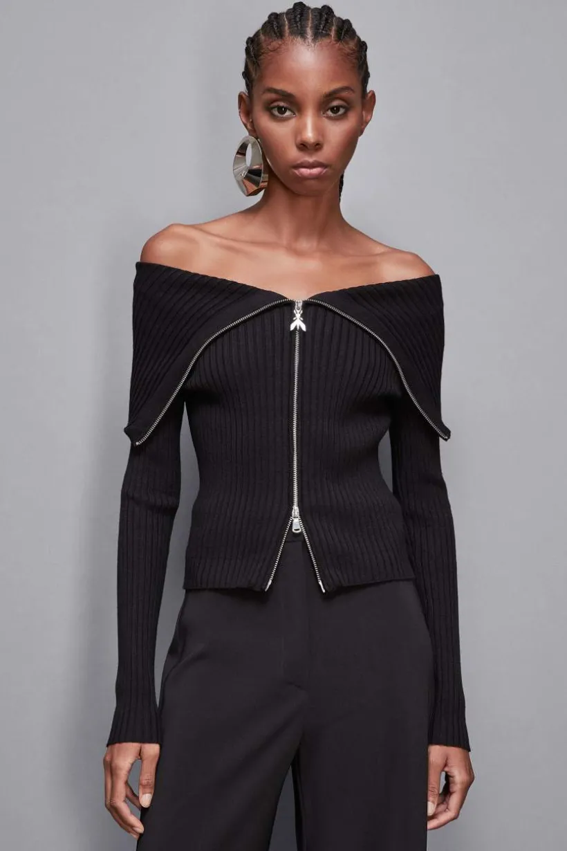 Maglia a costine in misto viscosa Essential