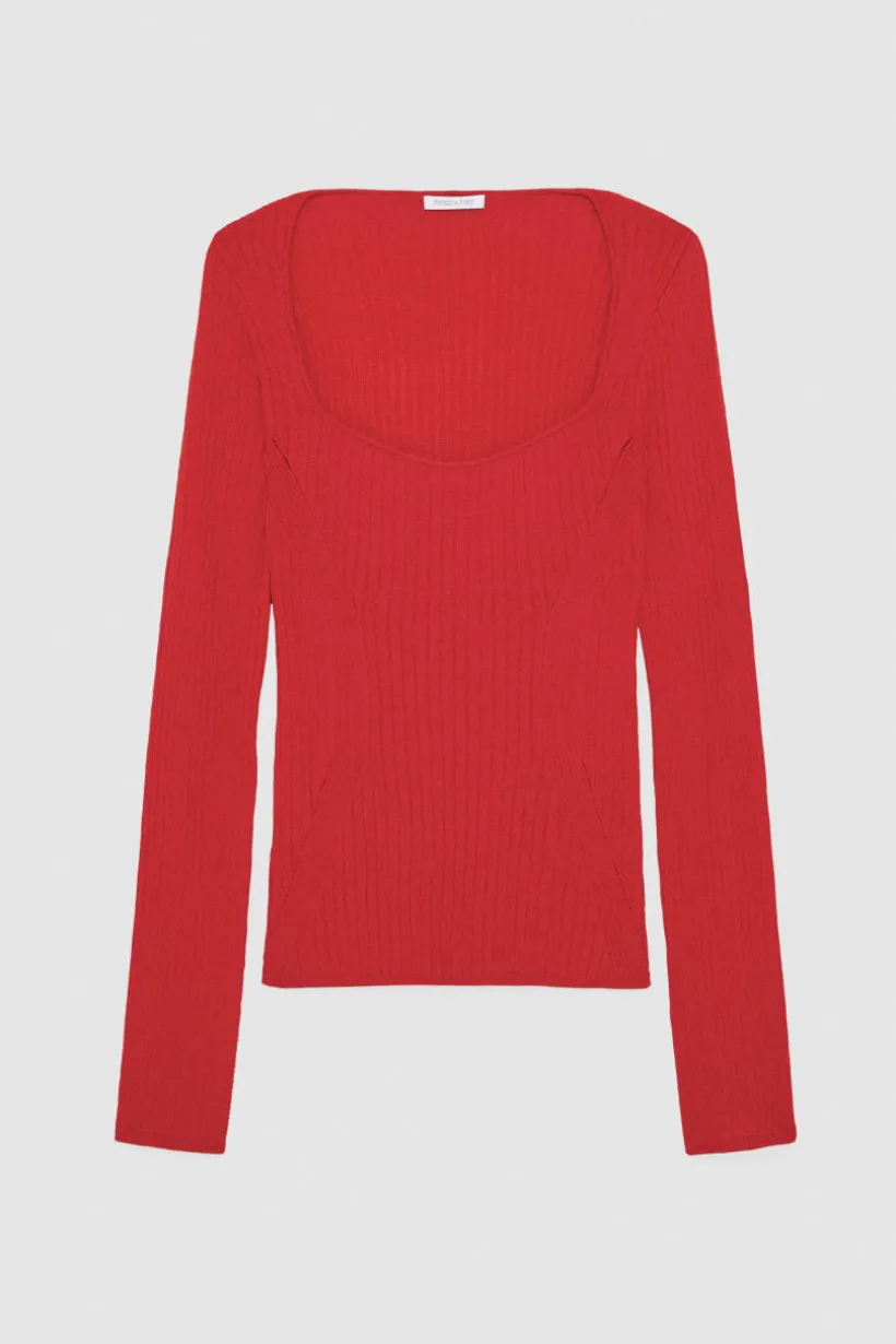 Maglia a costine in misto viscosa
