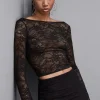 Maglia a maniche lunghe in pizzo