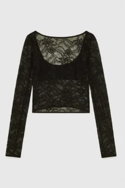 Maglia a maniche lunghe in pizzo