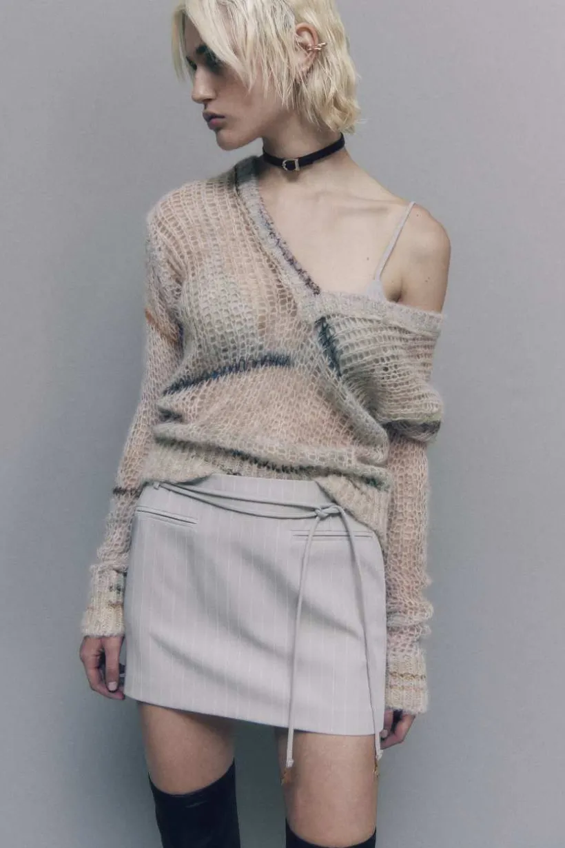 Maglia a rete in misto lana