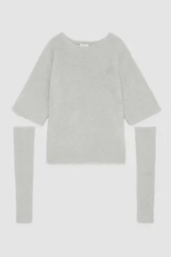 Maglia bouclè a mezze maniche