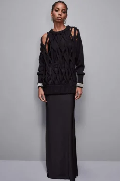 Maglia con intreccio in lana