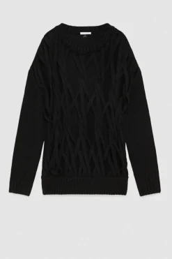 Maglia con intreccio in lana